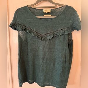Green linen sezane t shirt